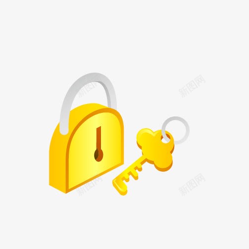 卡通金钥匙png免抠素材_新图网 https://ixintu.com 卡通 金钥匙 钥匙 门锁 黄色