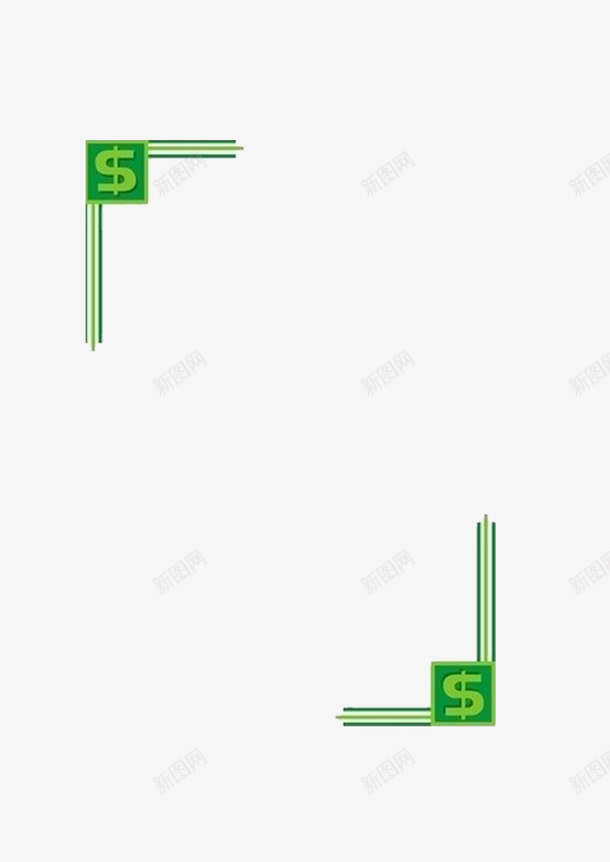 边框线型边框金钱符号装饰元素png免抠素材_新图网 https://ixintu.com 线型边框 装饰元素 边框 金钱符号