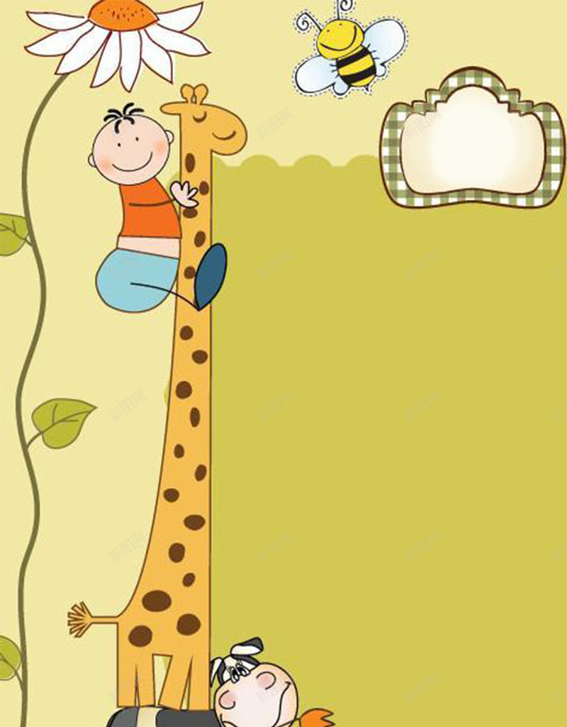 黄色卡通长颈鹿背景图jpg高清背景_新图网 https://ixintu.