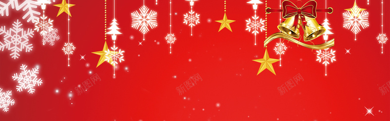 简约梦幻圣诞节红色banner背景