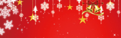 铃铛高清素材简约梦幻圣诞节红色banner高清图片