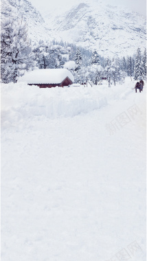 雪色乡村背景图背景