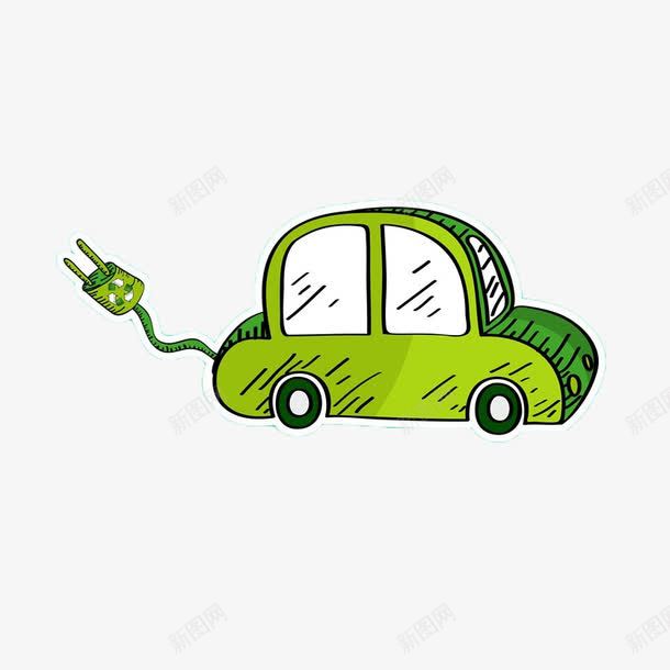 手绘绿色电车png免抠素材_新图网 https://ixintu.com 低碳出行 手绘 新鲜空气 清新 电车 空气 绿色
