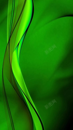 绿色丝绸免抠素材抽象绿色渐变艺术H5背景高清图片