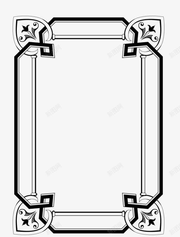 欧式花纹png免抠素材_新图网 https://ixintu.com 促销 底纹 手绘 花纹 边框 黑色