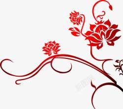 手绘红色花朵宣传海报素材