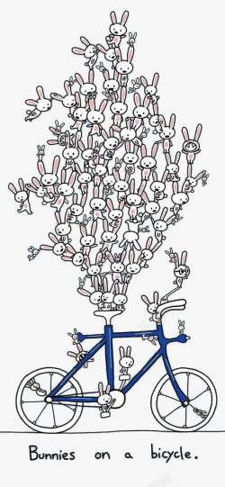 兔群自行车上的兔群高清图片