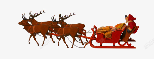 圣诞节圣诞老人驯鹿车元素png免抠素材_新图网 https://ixintu.com 圣诞老人 圣诞节 马车 鹿车