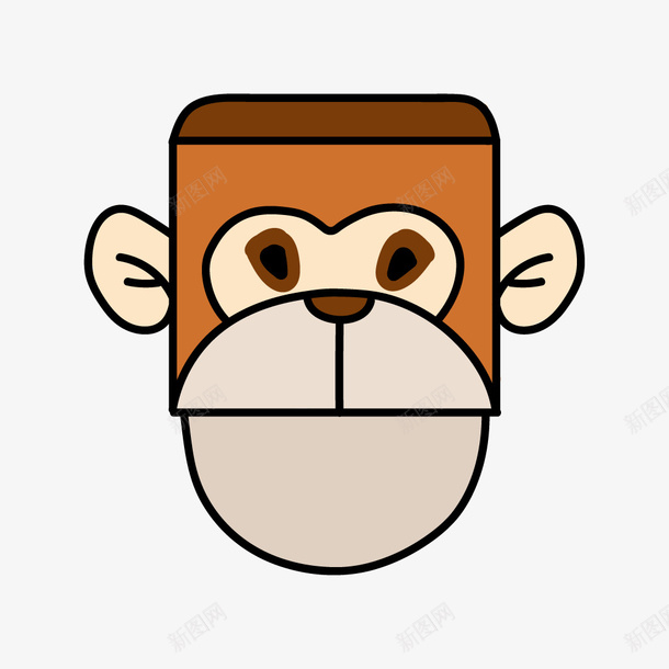 猩猩猴子简笔扁平png免抠素材_新图网 https://ixintu.com 扁平 猩猩 猴子 简笔