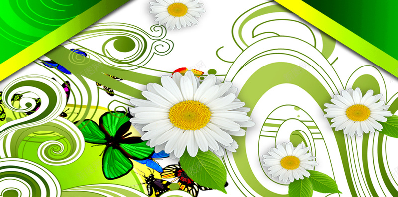 绿色背景上的对话框H5素材背景psd高清背景_新图网 https://ixintu.com 绿色背景 对话框 植物 花朵 花纹 花瓣 H5素材 PSD背景