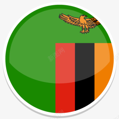 赞比亚平圆世界国旗图标集图标