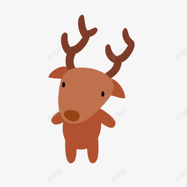 手绘卡通可爱驯鹿png免抠素材_新图网 https://ixintu.com 卡通驯鹿 可爱 圣诞节驯鹿 手绘驯鹿 棕色 驯鹿
