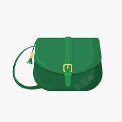 皮包手提包绿色绿色手提包手绘元素高清图片