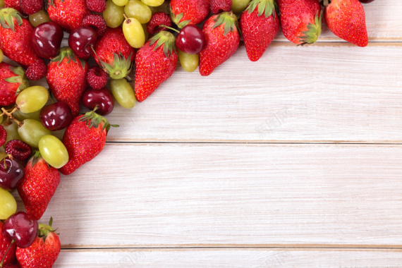 草莓厨房新鲜水果提子樱桃背景背景