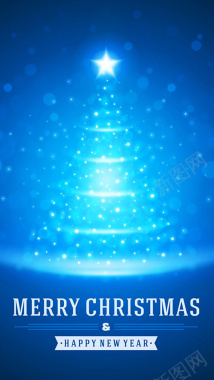 蓝色星光圣诞节矢量H5背景背景