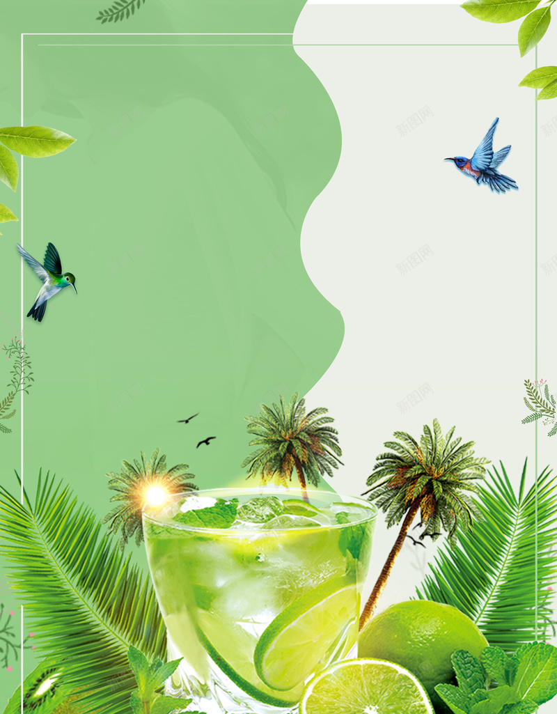 柠檬水宣传海报背景psd设计背景_新图网 https://ixintu.com 健康 夏季 柠檬 柠檬水 海报 背景 营养 饮料