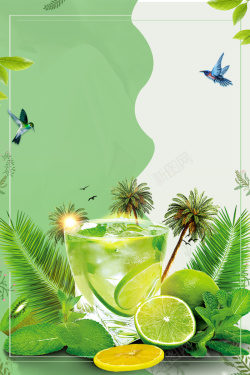 柠檬水海报设计柠檬水宣传海报背景高清图片