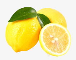 icon生鲜果蔬两个柠檬一个切片高清图片