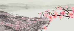 中国风桃花背景图背景