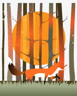 树林里的狐狸素材