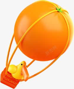 橘色气球礼物气球橘色小鸟旅游氢气球高清图片