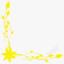 欧式金色树叶花纹素材