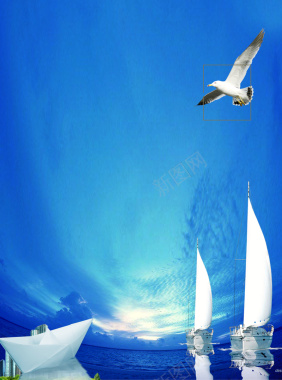 远洋航帆海报背景背景