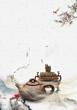 古典茶韵香背景素材背景