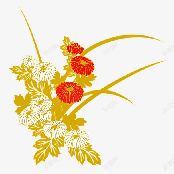 美丽的雏菊手绘png免抠素材_新图网 https://ixintu.com 手绘 植物 生物 自然 花卉