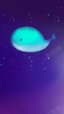 蓝色背景的鲸鱼H5素材背景背景