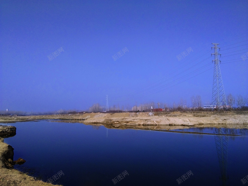 河滩风景4160x3120jpg设计背景_新图网 https://ixintu.com 风景 荒凉 冷色调 蓝色