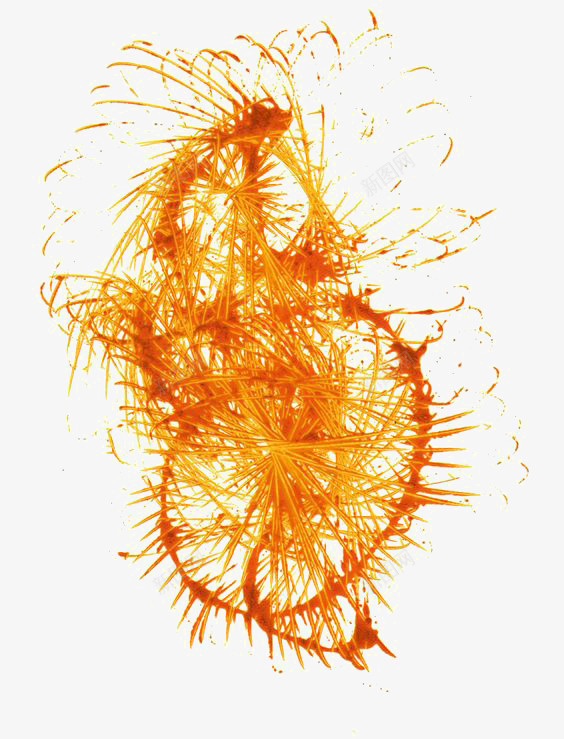 橙色线条装饰png免抠素材_新图网 https://ixintu.com 创意 橙色珊瑚 海洋 珊瑚 珊瑚装饰 设计感
