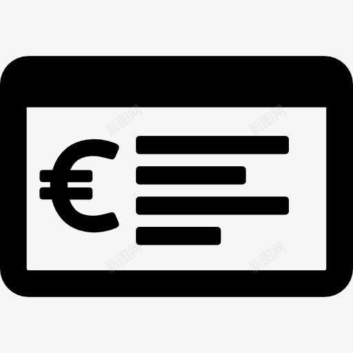 检查图标png_新图网 https://ixintu.com 支付方法 支票业务 欧元 钱 银行
