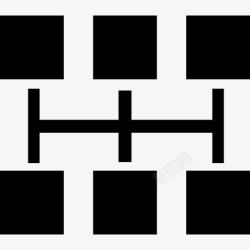 六方形六黑色的正方形平面图标高清图片