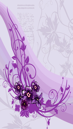 紫色与灰色简约花朵底纹H5背景素材高清图片