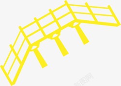 黄色卡通桥梁素材