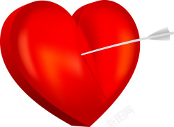 爱心宣传单射箭立体红色爱心矢量背景高清图片