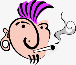 古惑仔叼烟吸烟头像高清图片