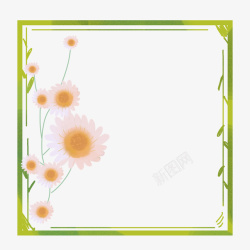 边框绿色边框花朵装饰元素素材