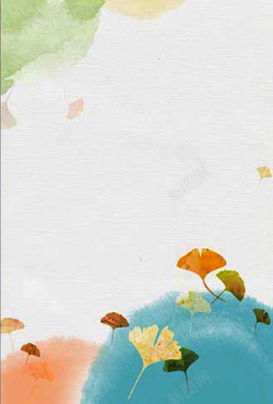 温暖插图手绘秋季银杏叶子插图高清图片