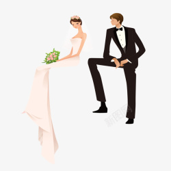 婚纱婚礼卡通素材