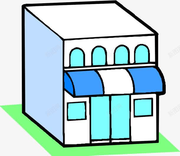 商铺建筑png免抠素材_新图网 https://ixintu.com 商铺 建筑 手绘 插画