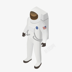 宇航员服装扁平白色宇航员矢量图高清图片