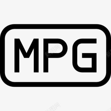 MPG文件概述了圆角矩形界面符号图标图标