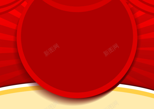 红色圆环立体海报背景背景
