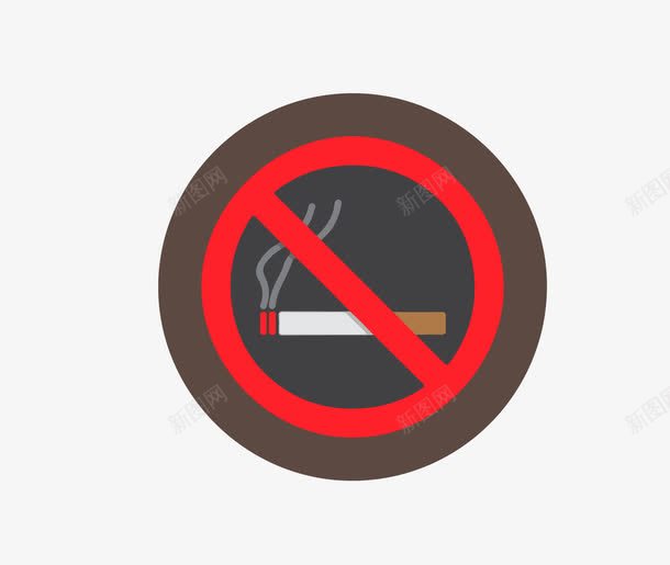 禁止吸烟图标png_新图网 https://ixintu.com ai格式 icon nbs nosmoking 创意 卡通 图标 图案 扁平设计 烟头 禁止 警示图标