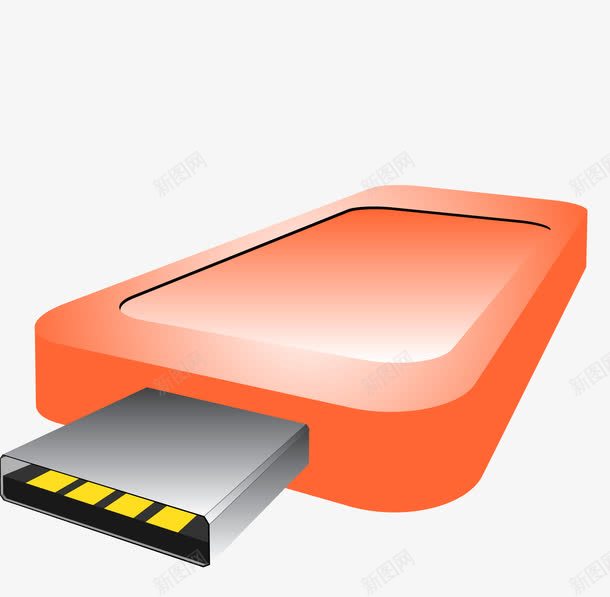 橙色USBpng免抠素材_新图网 https://ixintu.com USB u盘 数据线接口 橙色USB 矢量U盘 读卡器