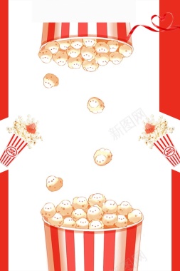 休闲食品电影院爆米花背景