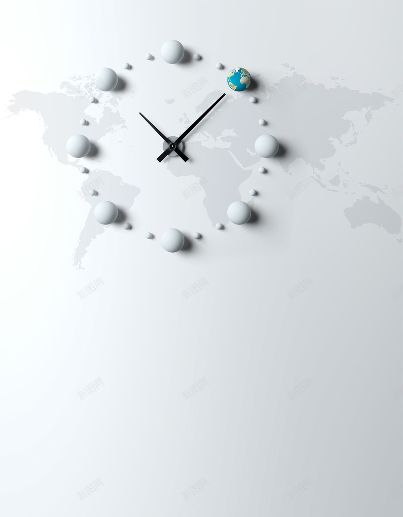 灰色世界地图创意钟表H5背景psd设计背景_新图网 https://ixintu.com H5背景 世界地图 创意 地图 地球 灰色 简约 钟表