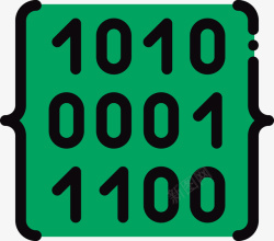 一串绿色二进制代码矢量图素材